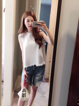 「chuu（チュー）のアイテム」を使った、츄さん（レディース・164cm）の夏コーディネート