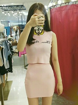 「skirt」｜「アイテム（ワンピース/ドレス）」を使った、츄さん（レディース・164cm）の夏コーディネート
