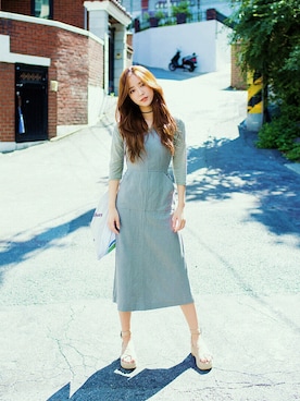 「outfit」｜「アイテム（ワンピース/ドレス）」を使った、츄さん（レディース・164cm）の夏コーディネート
