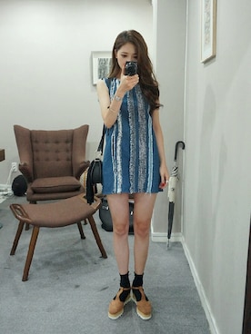 「outfit」｜「アイテム（ワンピース/ドレス）」を使った、츄さん（レディース・164cm）の夏コーディネート