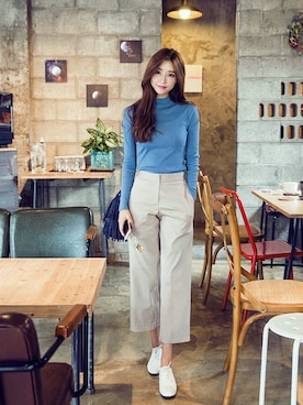 「chuu（チュー）のアイテム（パンツ）」を使った、츄さん（レディース・164cm）の秋コーディネート