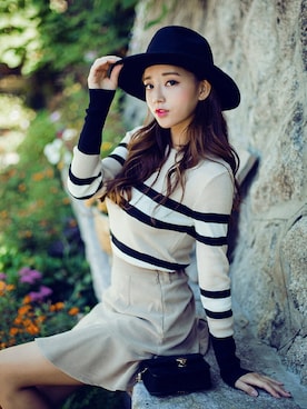 「chuu（チュー）のアイテム」を使った、츄さん（レディース・164cm）の秋コーディネート