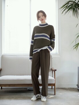 「와이드팬츠」｜츄さん（レディース・164cm）の秋コーディネート