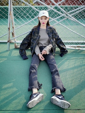 「chuu（チュー）のアイテム」を使った、츄さん（レディース・164cm）の秋コーディネート