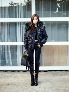 「chuu（チュー）のアイテム（ジャケット/アウター）」を使った、츄さん（レディース・164cm）の秋コーディネート