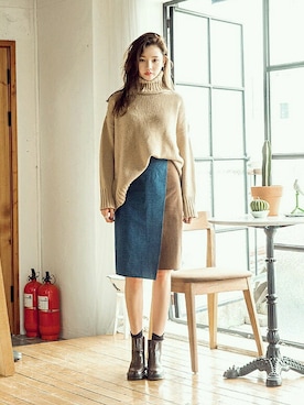 「chuu（チュー）のアイテム」を使った、츄さん（レディース・164cm）の秋コーディネート