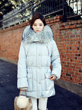 「chuu（チュー）のアイテム（ジャケット/アウター）」を使った、츄さん（レディース・164cm）の秋コーディネート