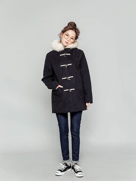 「chuu（チュー）のアイテム（その他アウター）」を使った、츄さん（レディース・164cm）の秋コーディネート
