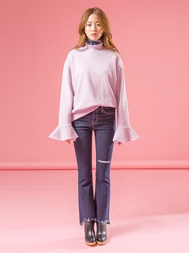 「chuu（チュー）のアイテム（トップス）」を使った、츄さん（レディース・164cm）の冬コーディネート