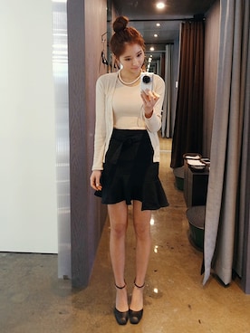 「chuu（チュー）のアイテム（トップス）」を使った、츄さん（レディース・164cm）の冬コーディネート