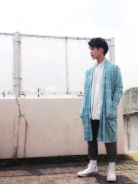 「sneeuw（スニュウ）のアイテム（その他アウター）」を使った、らすとおさむらいさん（メンズ・170cm）の春コーディネート