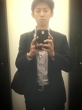 「アイテム（スーツジャケット）」を使った、YO-KINGさん（メンズ・186cm・30代）の秋コーディネート