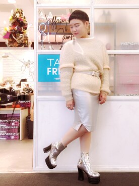 「アイテム（ブーツ、シルバー系）」を使った、NONOKOさん（レディース・151cm）の秋コーディネート