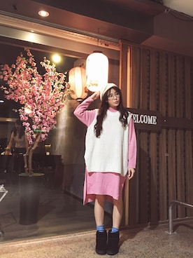 「NOのアイテム（帽子）」を使った、程穎安 ABgail.C 小花さん（レディース・159cm）の秋コーディネート