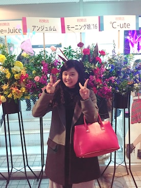 「Green　Parks（グリーンパークス）のアイテム（チェスターコート、グレー系）」を使った、めいさん（レディース・153cm）の冬コーディネート