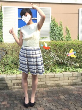 「LILY BROWN（リリーブラウン）のアイテム（シャツ/ブラウス、イエロー系）」を使った、めいさん（レディース・153cm）の夏コーディネート