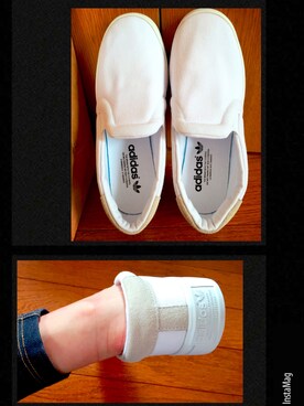 「adidas（アディダス）のアイテム（スニーカー、ホワイト系）」を使った、めいさん（レディース・153cm）の夏コーディネート
