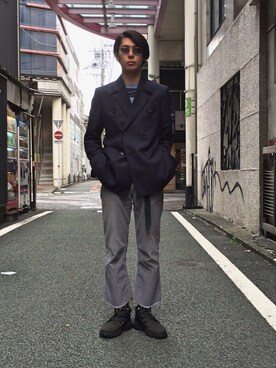 「umit benan（ウミットベナン）のアイテム（ジャケット/アウター）」を使った、正盛さん（メンズ・172cm）の冬コーディネート