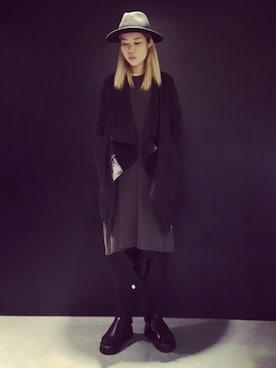 「DRKSHDW by RICK OWENS（ダークシャドウ バイ リックオウエンス）のアイテム（カバーオール）」を使った、YEEHOXX さん（レディース・170cm）の春コーディネート