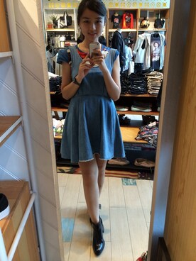 「PULL&BEAR（プルアンドベア）のアイテム（ブーツ）」を使った、Diva Chuangさん（レディース・165cm）の夏コーディネート