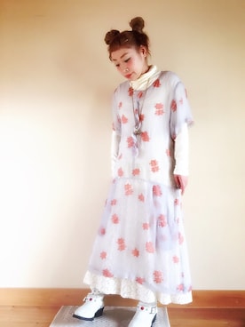 「おとなしめ」｜「アイテム（ワンピース/ドレス）」を使った、RYOKOさん（レディース・151cm）の秋コーディネート