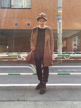 「SHAREEF（シャリーフ）のアイテム（その他アウター）」を使った、タカハタ ヒロキさん（メンズ・183cm）の春コーディネート