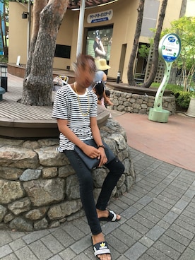 「HVC（エイチブイシー）のアイテム（パンツ）」を使った、♠️♦️SHUN♦️♠️さん（メンズ・168cm）の夏コーディネート