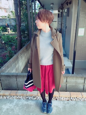 「ショッピング」｜「アイテム（その他アウター）」を使った、micaさん（レディース・164cm）の冬コーディネート