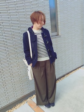 「ハラチ」｜「アイテム（ダッフルコート）」を使った、micaさん（レディース・164cm）の冬コーディネート