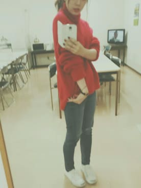 「ピンクニット」｜るーさん（レディース・160cm）の秋コーディネート