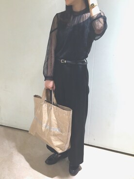 「ペーパーバッグ」｜「アイテム（その他シューズ）」を使った、chikasakiさん（レディース・161cm）の夏コーディネート