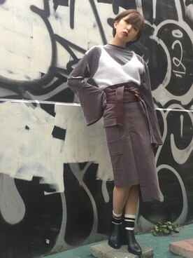 「アイテム（キャミソール）」を使った、OHARUさん（レディース・158cm）の秋コーディネート