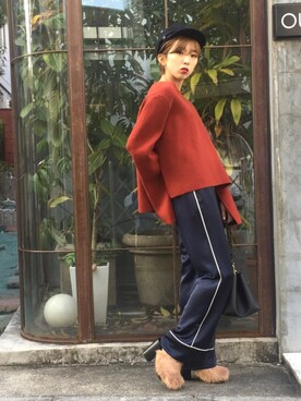 「OSMOSIS（オズモーシス）のアイテム（シューズ）」を使った、OHARUさん（レディース・158cm）の冬コーディネート