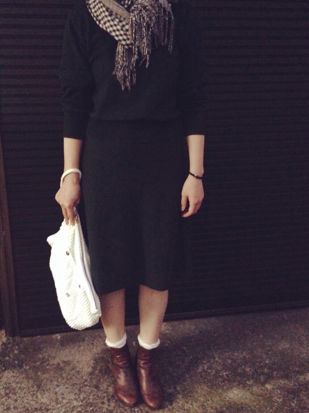 「green、SET UP、着心地良し」｜「MURUAの【FEMININE】圧縮ﾆｯﾄtops（ニット/セーター、グリーン系）」を使った、maNeさん（レディース・160cm）の秋コーディネートの1枚目の写真