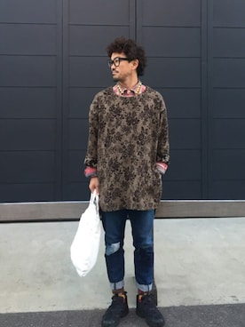 「masterkey（マスターキー）のアイテム（バッグ）」を使った、イシバシトモヒロさん（メンズ・173cm）の冬コーディネート