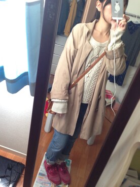「WHO'S WHO gallery（フーズフーギャラリー）のアイテム（Trenchcoat、ベージュ系）」を使った、ミーさん（レディース・146cm）の春コーディネート