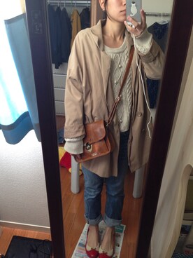 「WHO'S WHO gallery（フーズフーギャラリー）のアイテム（Trenchcoat、ベージュ系）」を使った、ミーさん（レディース・146cm）の春コーディネート