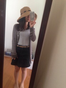 「Arnold Palmer（アーノルドパーマー）のアイテム（Cardigans、グレー系）」を使った、ミーさん（レディース・146cm）の夏コーディネート