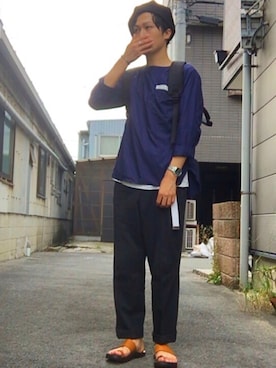 「maillot（マイヨ）のアイテム（トップス）」を使った、さとしさん（メンズ・173cm）の秋コーディネート