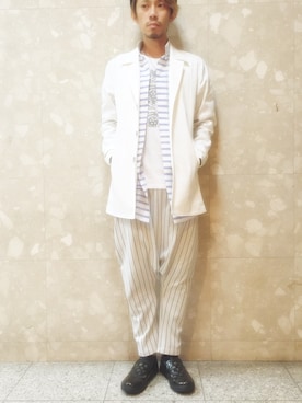 「栄」｜「アイテム（ジャケット/アウター）」を使った、AKKYさん（メンズ・172cm）の春コーディネート