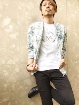 「栄」｜「アイテム（ブルゾン）」を使った、AKKYさん（メンズ・172cm）の春コーディネート