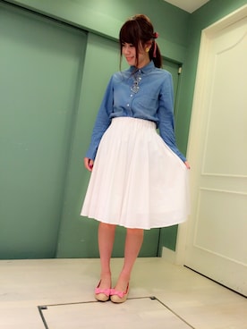 「アイテム（パンプス）」を使った、haruka babaさん（レディース・165cm・10代）の春コーディネート