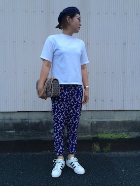 「アディダスオリジナルス」｜「アイテム（ハンチング/ベレー帽）」を使った、ire_1983さん（レディース・165cm）の夏コーディネート