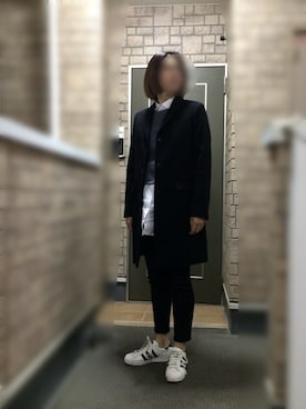 「シャツ×スウェット」｜「アイテム（ジャケット/アウター）」を使った、ire_1983さん（レディース・165cm）の冬コーディネート