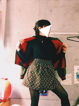 「skirt」｜「アイテム（ミリタリージャケット）」を使った、metamonnさん（レディース・162cm）の冬コーディネート