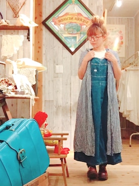 「Lee（リー）のアイテム（デニムスカート、ブルー系）」を使った、おやつ。さん（レディース・152cm）の夏コーディネート
