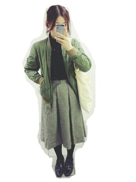 「JOURNAL STANDARD relume（ジャーナルスタンダード　レリューム）のアイテム（スタジャン）」を使った、guriさん（レディース・162cm）の冬コーディネート