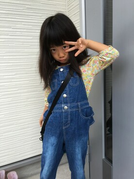 「ラブ＆ピース2016」｜「アイテム（サロペット/オーバーオール）」を使った、yuyu+a-chiさん（キッズ・110cm）の秋コーディネート