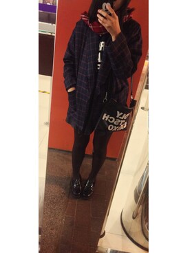 「西裝外套」｜「アイテム（スーツジャケット）」を使った、北さん（レディース・156cm）の冬コーディネート
