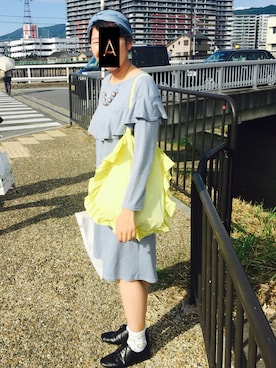 「肩フリル」｜「アイテム（アクセサリー）」を使った、mu-さん（レディース・161cm）の夏コーディネート